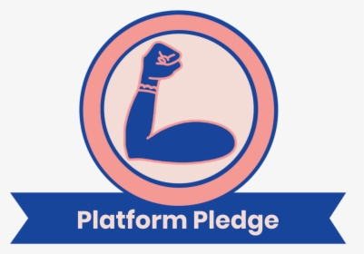 Rosie The Riveter Arm With Banner Reading "platform - Royal Blue Ribbon Png, Transparent Png, Free Download