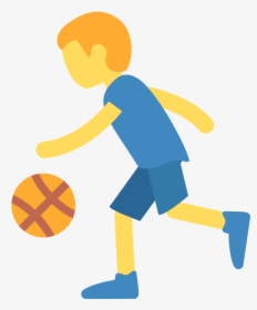 Basketball Emoji Png - Person Bouncing A Ball, Transparent Png, Free Download