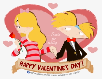 Couples, Love, And Funny Image - Hey Arnold Valentine Day, HD Png Download, Free Download