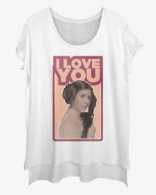 Ladies Princess Leia I Love You Star Wars Scoopneck - Star Wars Princess Leia, HD Png Download, Free Download