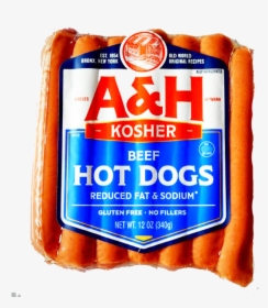 A&h Uncured Reduced Fat Hot Dogs - Beef, HD Png Download, Free Download