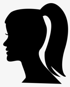 Female Head With Ponytail - Hair In A Ponytail Cartoon, HD Png Download, Free Download