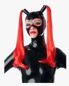 Latex Mask With Ponytails - Latex Hood With Ponytails, HD Png Download, Free Download