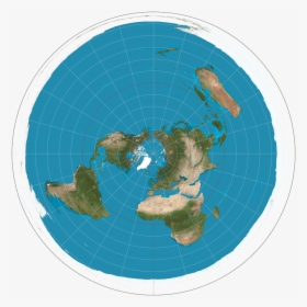 Ae Equidistant Projection Flat Earth - Flat Earth East West, HD Png Download, Free Download