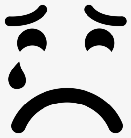 Sad Suffering Crying Emoticon Face - Emoticon Hitam Putih Png, Transparent Png, Free Download