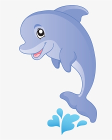 Fish Cartoon Aquatic Animal Clip Art - Aquatic Animals Dolphin Cartoon, HD Png Download, Free Download