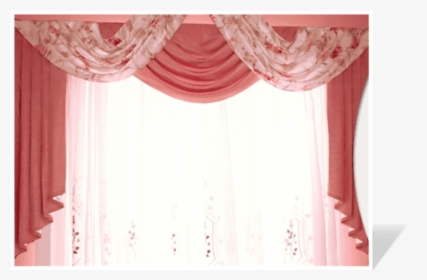 Window Curtains - Transparent Pink Drapes Png, Png Download, Free Download