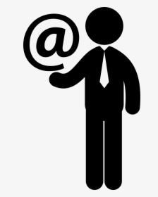Businessman With Email Symbol - Man With Tie Icon, HD Png Download, Free Download