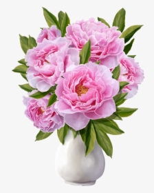 Bouquet Of Peonies Png Banner Transparent Stock - Pink Flowers Vase Png, Png Download, Free Download