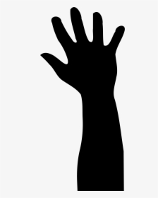 Raised Hand In Silhouette Clip Arts - Silhouette Hand Reaching Out, HD Png Download, Free Download