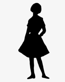 Girl-silhouette - Silhouette Of A Cartoon Girl, HD Png Download, Free Download