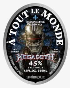 160412 Final Megadeth Atm Uusa 12 Oz Bottle Label Front - Grease Monkey Beer, HD Png Download, Free Download