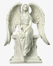 Angel With Roses Sitting On A Tombstone Statue - Tombstone Statue, HD Png Download, Free Download