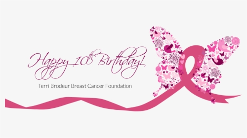 Tbbcf 10th Birthday - Breast Cancer Ribbon Butterfly, HD Png Download, Free Download