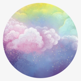 #circle #background #clouds #pastel #yellow #pink #purple - Pink Yellow Blue Clouds, HD Png Download, Free Download