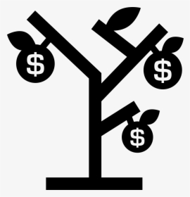 Money Tree With Dollars Fruits - Tree With Fruits Icon, HD Png Download, Free Download