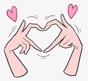 Love Heart Kawaii Cute Hand Hands Cartoon Anime Handpai - Anime Heart With Hands, HD Png Download, Free Download