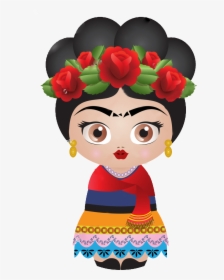 Cute Frida Kahlo Cartoon - Cartoon Cute Frida Kahlo, HD Png Download, Free Download
