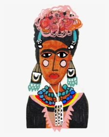 Frida Self Portrait Illustration By Happygraff - Frida Kahlo, HD Png Download, Free Download