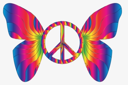 Png Peace Sign - Peace Signs With Butterflies, Transparent Png, Free Download