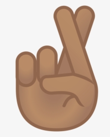 Hand Emoji Clipart Finger - Black Fingers Crossed Emoji, HD Png Download, Free Download