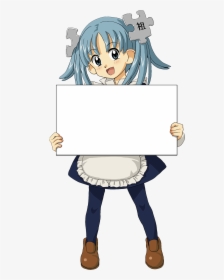 Wikipe-tan Holding Sign - Transparent Anime Girl Holding, HD Png Download, Free Download