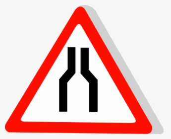 Vector Illustration Of European Union Eu Traffic Highway - Narrow Road Ahead Sign, HD Png Download, Free Download
