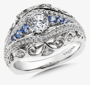 Valina Diamond And Blue Sapphire Engagement Ring Mounting - Pre-engagement Ring, HD Png Download, Free Download