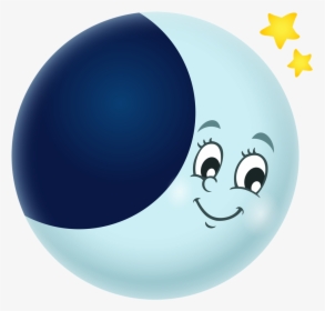 Moon And Stars Theme Collection - Smiling Cartoon Cute Full Moon Clipart, HD Png Download, Free Download