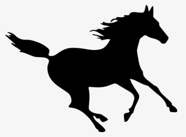 Horse Black Fast Running Silhouette - Horse Silhouette, HD Png Download, Free Download