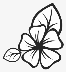 Hibiscus With Leaves Rubber Stamp, HD Png Download, Free Download