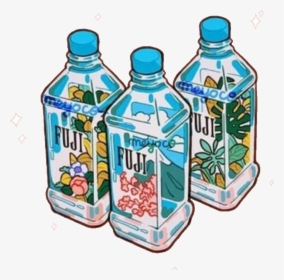 #water #fiji #fuji #cute #remix #remixit #blue #aesthetic - Aesthetic Water Bottle Drawing, HD Png Download, Free Download