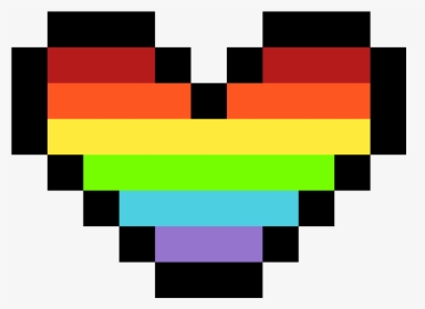 8 Bit Rainbow Heart Png - Love Pixel Png, Transparent Png, Free Download