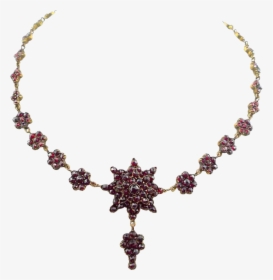Antique Victorian Era Cut Garnets Necklace Circa - Necklace, HD Png Download, Free Download