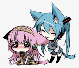 Chibi Clipart Neko - Luka And Miku, HD Png Download, Free Download