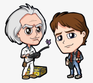 1985 Back To The Future Doc Brown Marty Mcfly By Zphal - Doc From Back To The Future Cartoon, HD Png Download, Free Download