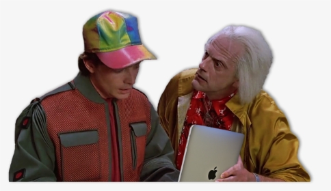 Doc Brown And Marty Mcfly Reading An Ipad - Back To The Future Transparent, HD Png Download, Free Download