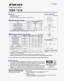400nm 405nm 600mw To Can Nichia - Nichia Laser Diode Type, HD Png Download, Free Download