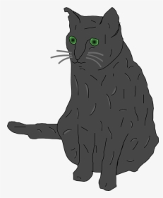 Cat, Grey, Green Eyed, Big Eyes, Sitting, Scared - Clip Art Cats With Green Eyes, HD Png Download, Free Download