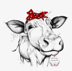 Cow With Bandana Png, Transparent Png, Free Download