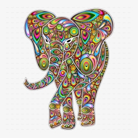 Elephant Psychedelic Design By Bluedarkat Graphicriver - Psychedelic Art Elephant, HD Png Download, Free Download