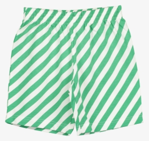 Shorts, Vanilla & Grass Green, Diagonal Stripes , Png - Board Short, Transparent Png, Free Download