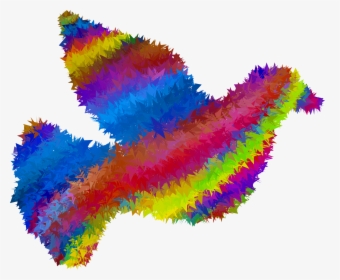 Psychedelic High Poly Peace Dove - Colorful Dove Png, Transparent Png, Free Download