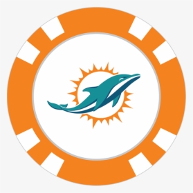 Miami Dolphins Poker Chip Ball Marker - Miami Dolphins Logo 2018 Printable, HD Png Download, Free Download