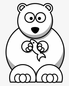 Lemmling Cartoon Bear Black White Line Art Christmas - Clip Art Cartoon Polar Bear, HD Png Download, Free Download