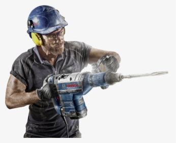 Worker With Drill Png, Transparent Png, Free Download