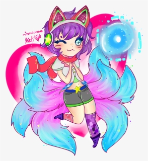 Jpg Royalty Free Library Arcade Chibi By Itoradorable - League Of Legends Ahri Arcade Chibi, HD Png Download, Free Download