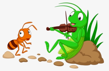 La Hormiga Y El Grillo - Ant And The Grasshopper Clipart, HD Png Download, Free Download