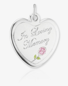 Enameled Sterling Silver Heart In Loving Memory Medallion - Locket, HD Png Download, Free Download