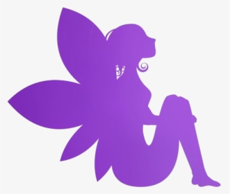 Transparent Pink Moon Fairies Silhouette Png - Fairy Silhouette Sitting Down, Png Download, Free Download